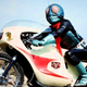 Takeshi Hongo, the original Kamen Rider, takes to his trusty bike.